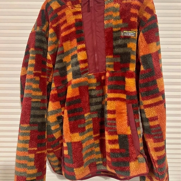 Men's L.L.Bean Hi-Pile Fleece Hoodie, Print XL - Picture 8 of 9